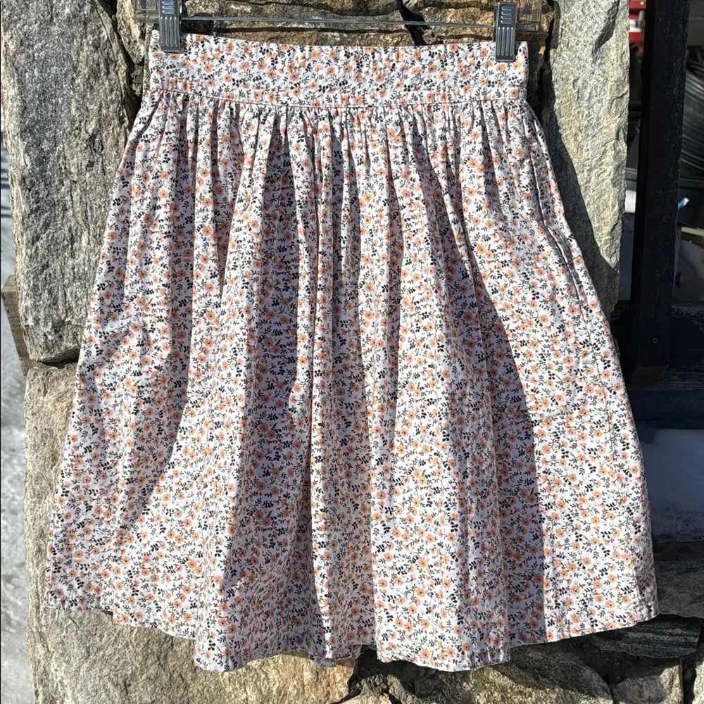 Pinwheels Floral Boho Festival Button-Down Skirt Cotton Vintage women 2 junior 7 - Picture 5 of 12